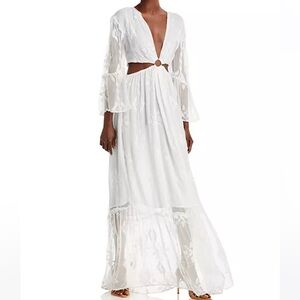 NWT Ramy Brook White Freddie Cut Out Maxi Dress